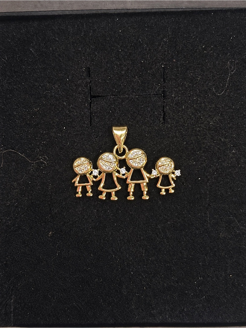 Gold Plated Family Pendant Necklace Charm